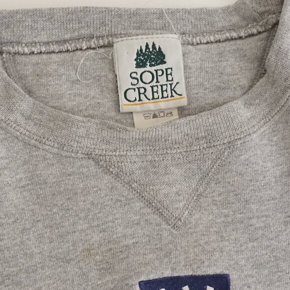 Vintage '90S Las Vegas Gray Heavyweight Cotton Crewneck Sweater L By Sope Creek - Picture 8 of 10